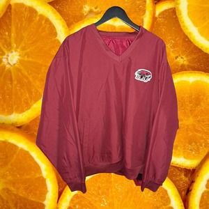 St‎ Joseph's University V Neck Red Windbreaker Size 2XL